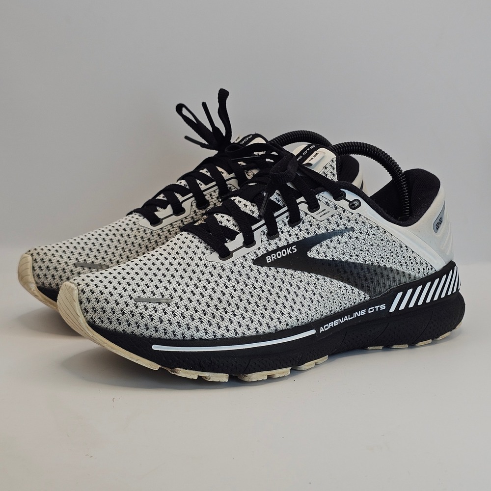 Brooks Adrenaline GTS 22 Womens Running Shoes White Black 1203531B135 8.5 B